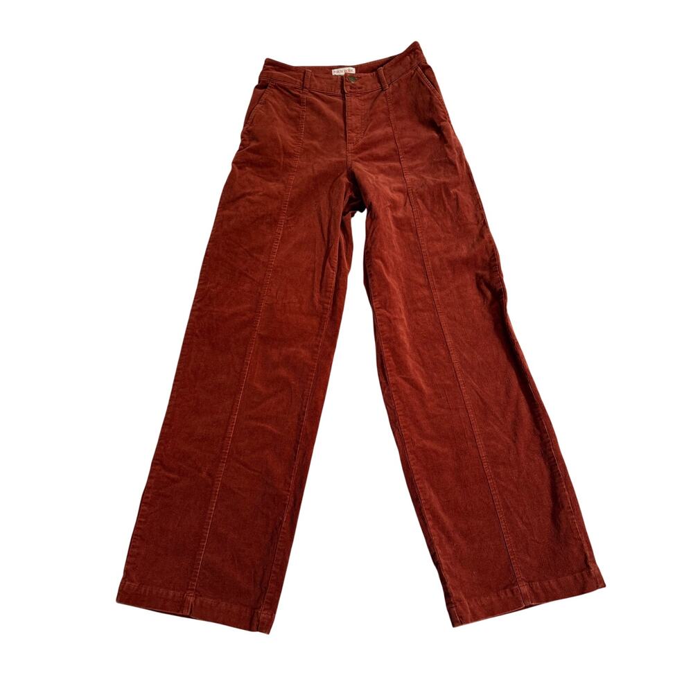 Knox Rose Corduroy Pants Women's 4 Burnt Sienna High Waist Wide Leg